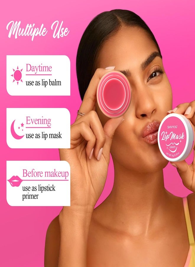 SHVYOG 4 Pack Lip Mask Set, Hydrating Lip Mask Overnight - Berry, Grape, Mint, Vanilla Flavors, Lip Sleeping Mask Nourish Lip Balm with Vitamin C & Shea Butter | Dry Lips Care Gift - Image 5